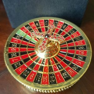 Enamel roulette wheel trinket box object de art
